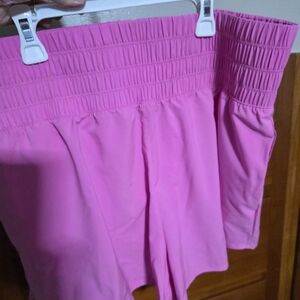 Pink Smocked Waist Shorts